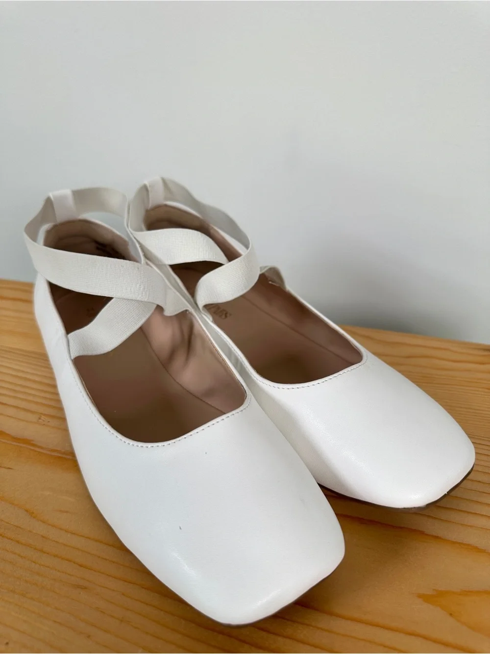 Dream Pairs Cross-Strap Ballet Flats Off White Minimalist Slip-On Shoes Size 11 - Picture 7 of 9